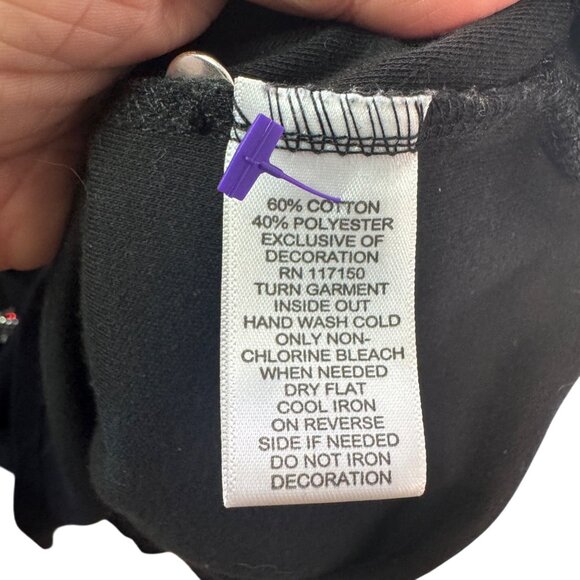 Quacker Factory 3X Rhinestone Anchor Black 3/4 Sleeve Shirt - Picture 6 of 6